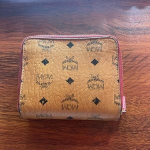 MCM wallet with red trim- used